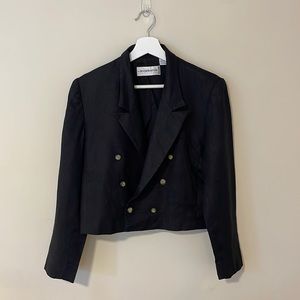 VTG Liz Claiborne Cropped Linen Blazer Sz XS/S
